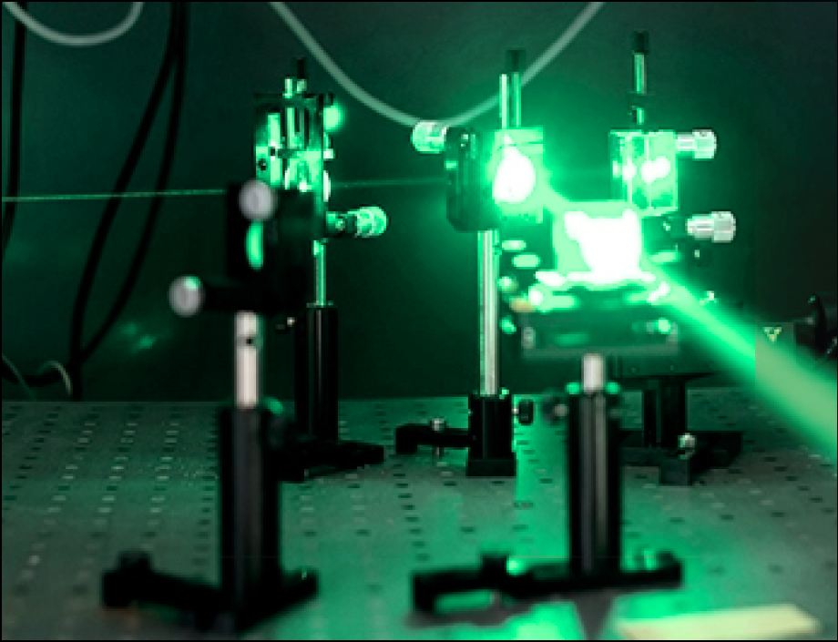 Optical fibres carrying light