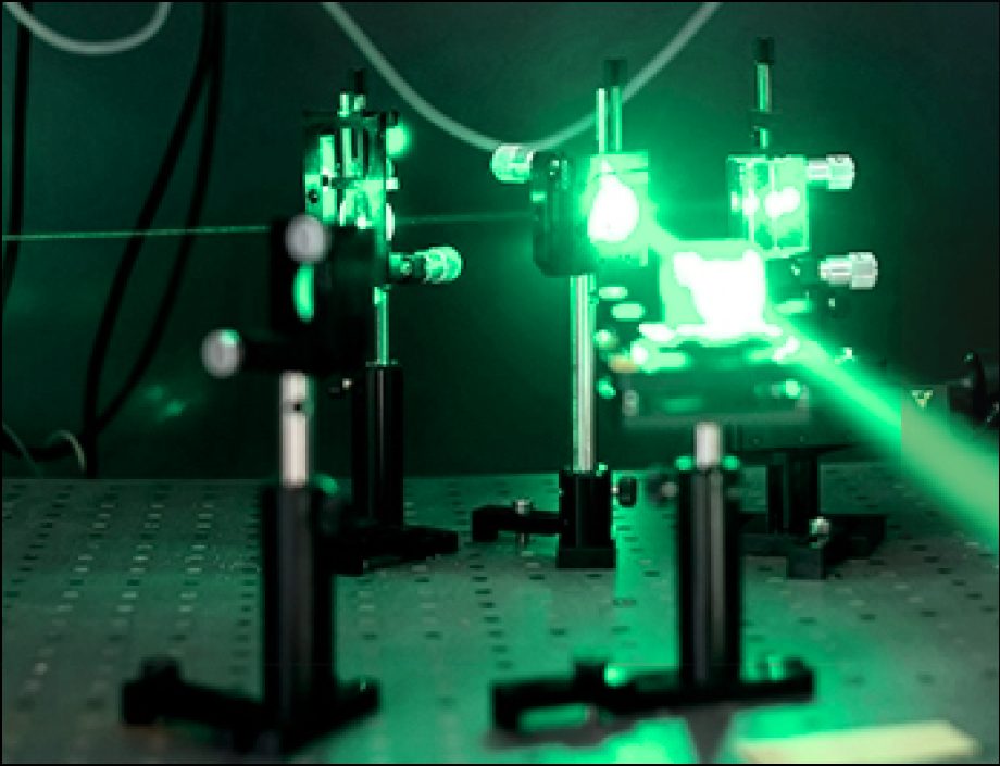 Optical fibres carrying light